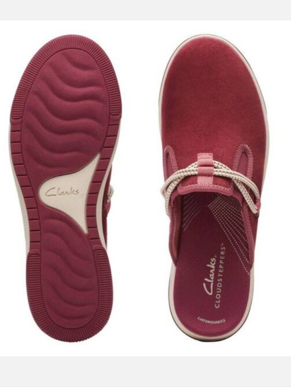 Clarks Cloudsteppers Breeze Port Red Slip On Clogs Size 7 NWT